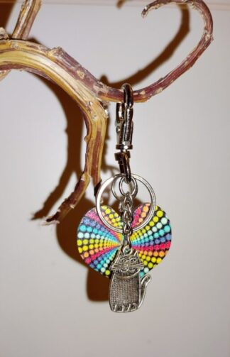 Avaimenperä, puinen retrosydän ja metallikissa